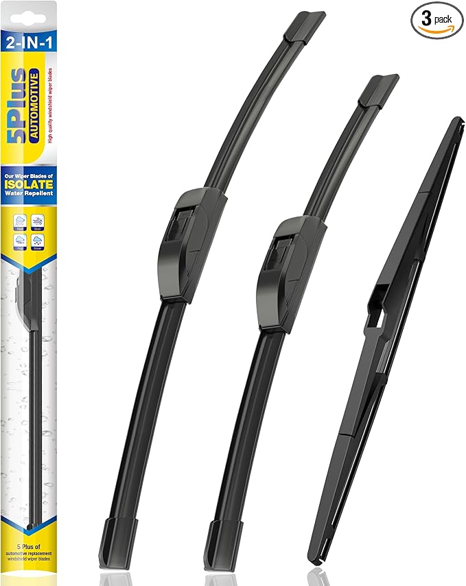 5 PLUS® Silicone Windshield Wiper Blades Replacement for 2020 2019 2018 2017 2016 2015 2014 2013-2011 TOYOTA Sienna Wiper Blades(Set of 3),Automotive Replacement Windshield Wiper Blades 28"/20"/16"