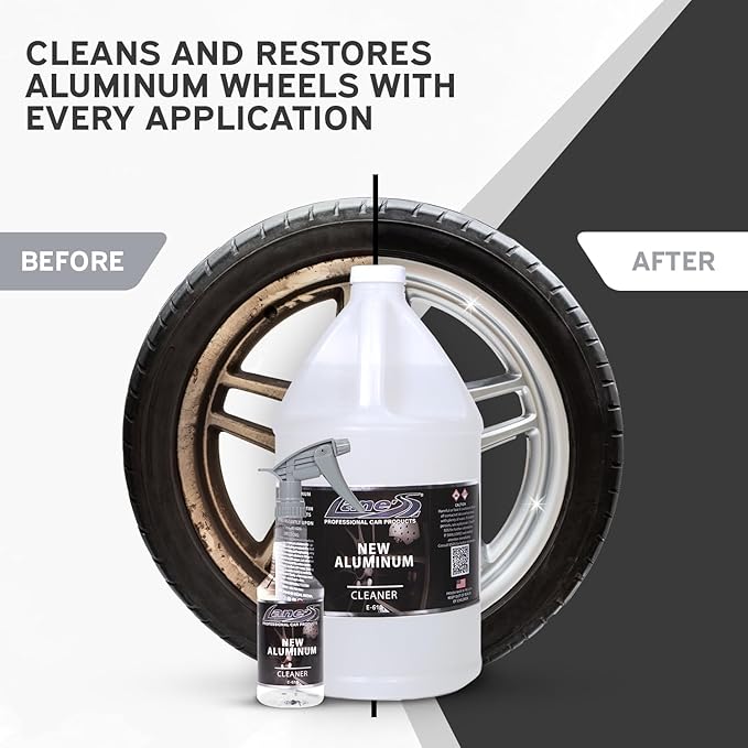 LANE'S New Aluminum Car Wheel Cleaner | Acid Rim Cleaner and Brightener | Brake Dust, Oxidation & Rust Remover for Motorcycles, Cars, Trucks | Shines & Eliminates Hard Scrubbing | 32oz, 2 Pack