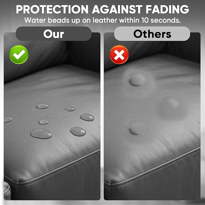 Leather Recoloring Balm - Scratch Repair & Color Restore Kit for Faded Leather, Leather Couch & Car Seats - 10OZ Leather Restorer Balm for Furniture, Auto Interior, Vinyl, Accessories (Dark Gray)