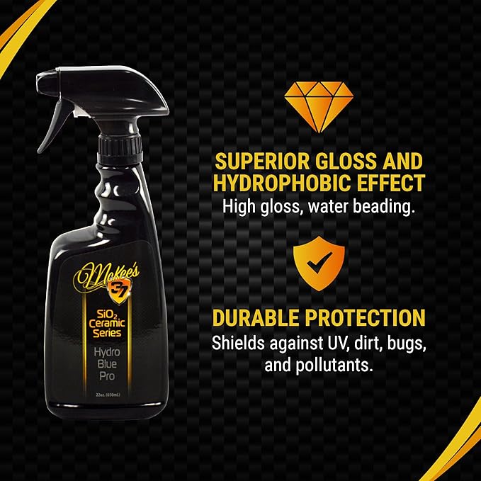 McKee's 37 - Hydro Blue Pro Sio2 Coating - Advanced Yet Easy Spray on Rinse Off Ceramic Coating for Enhanced Shine & Hydrophobic Protection (22 oz)