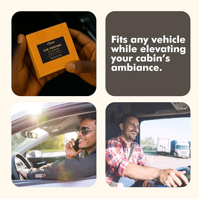 Hanging Car Air Freshener, Teakwood, Leather, Ice, 3 Pack, Essential Oil Car Diffuser, Long Lasting Air Fresheners for Men