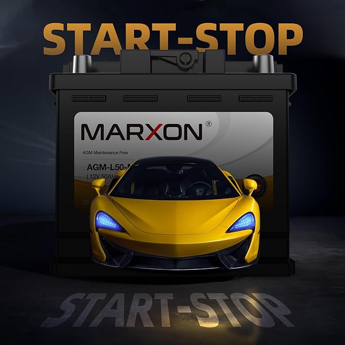 MARXON Group 140R H4 LN1 Start and Stop Car Battery 12v 50AH 570CCA AGM BCI140R Maintenance Free Automotive Replacement Batteries