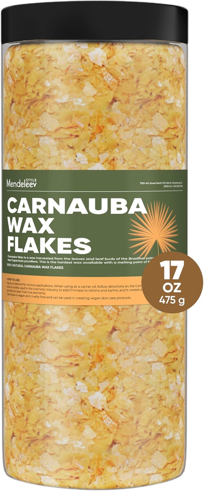 17 Oz Carnauba Wax Flakes Pure Carnauba Wax Bulk for Wood Polishing