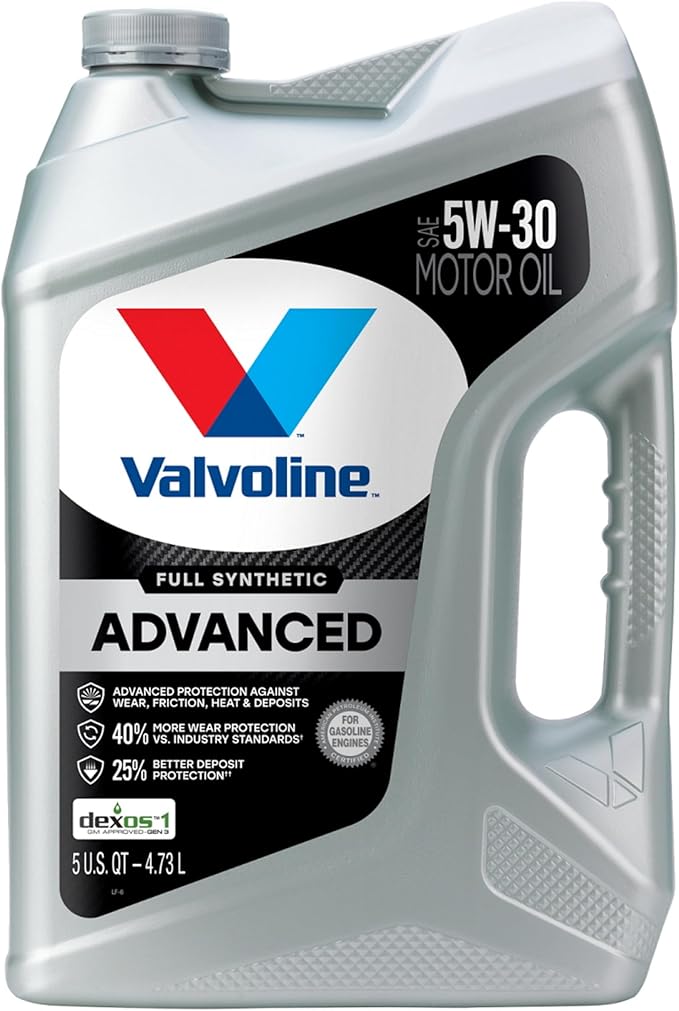 Valvoline Advanced Full Synthetic SAE 5W-30 Motor Oil 5 QT, Case of 3