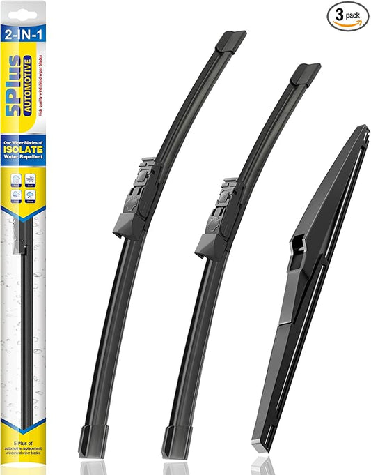 5 PLUS® Windshield Wiper Blades Set Replacement for MAZDA CX5 CX9 CX-5 CX-9 2023-2017 Windshield Wipers(Pack of 3), OEM Quality Wiper Blades With Water Repellency Technology-24"/18"/14"