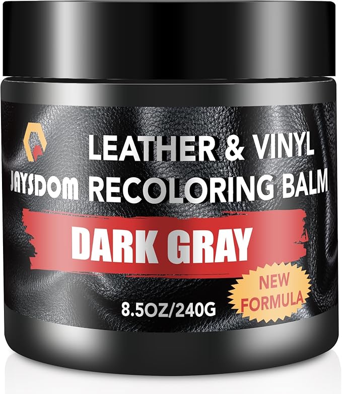 Leather Recoloring Balm, Leather Repair Kit, Leather Dye, Leather Color Restorer, Leather Scratch Remover, Leather Couch Paint, Repair, Leather Scratch Repair, Leather Restorer(Dark Gray)