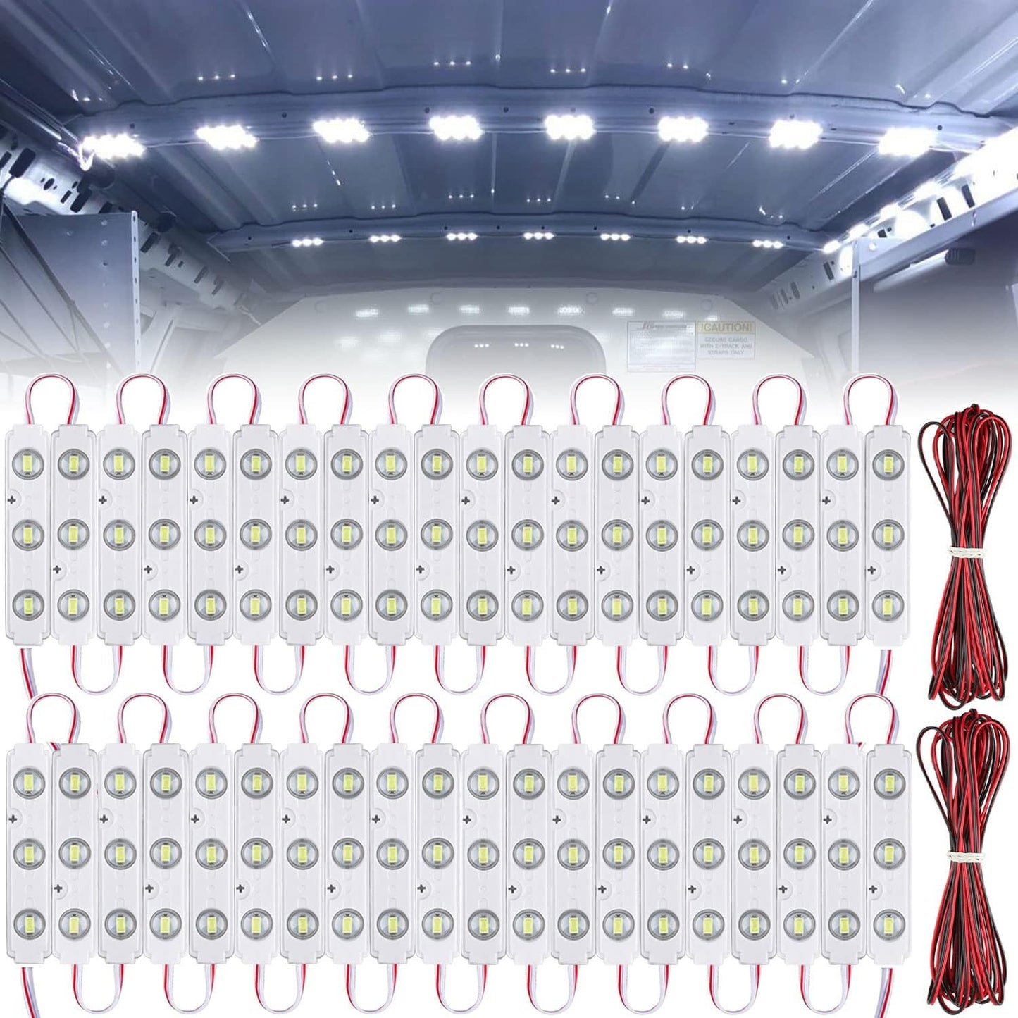 Linkhood 120 LED Van Interior Light, Car White LED Ceiling Lights Kit, Super Bright Lighting Dome Lamp for Van RV Truck Auto Vehicle Boat Caravan Trailers Lorries Cargo Transit Bus Camper