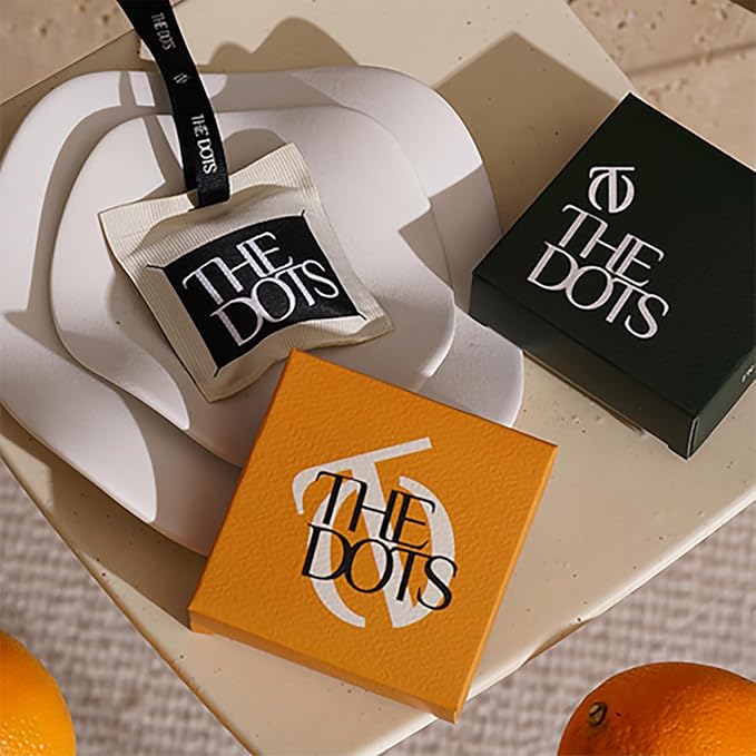 THEDOTS Series Car Air Freshener with 2 Adjustable Ribbons for Car Rearview Mirror, Frosted Ebony, 30 Days, Non-Toxic Fabric Sachet Gift (1 Pack)