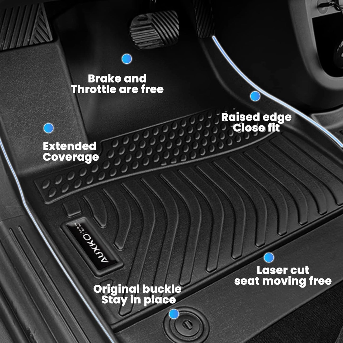 Auxko All Weather Floor Mats for Honda Passport 2026 TPE Liners All Season Accessories Guard Odorless Anti-Slip Floor Liners for Honda Passport 2026