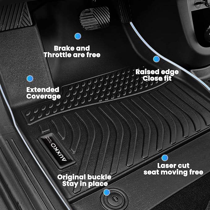 AUXKO All Weather Floor Mats Cargo Mat Backrest Mat Fit for 2024 2025 2026 Chevy Traverse & GMC Acadia 7 Seat/2025-2026 Buick Enclave TPE Liner Accessories Odorless Anti-Slip Black