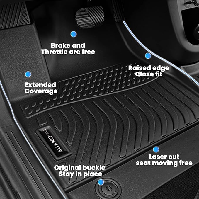 AUXKO All Weather Floor Mats & Cargo Mat for 2025-2021 Chevrolet Tahoe & GMC Yukon(Not XL) & Cadillac Escalade 7 Seat 2 Row Bucket Seat Accessories Odorless Anti-Slip Liner Black