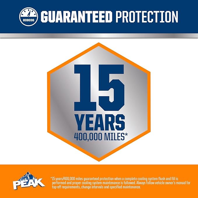 PEAK OET Extended Life Orange 50/50 Prediluted Antifreeze/Coolant for North American Vehicles, 1 Gal.