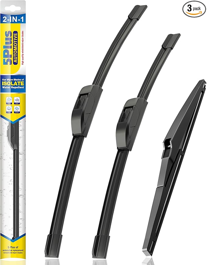 5 PLUS® Windshield Wiper Blades Replacement for 2023-2018 Jeep Compass Windshield Wipers (Pack of 3), Automotive Replacement Windshield Wiper Blades For My Car Water Repellent-24"/18"/10"