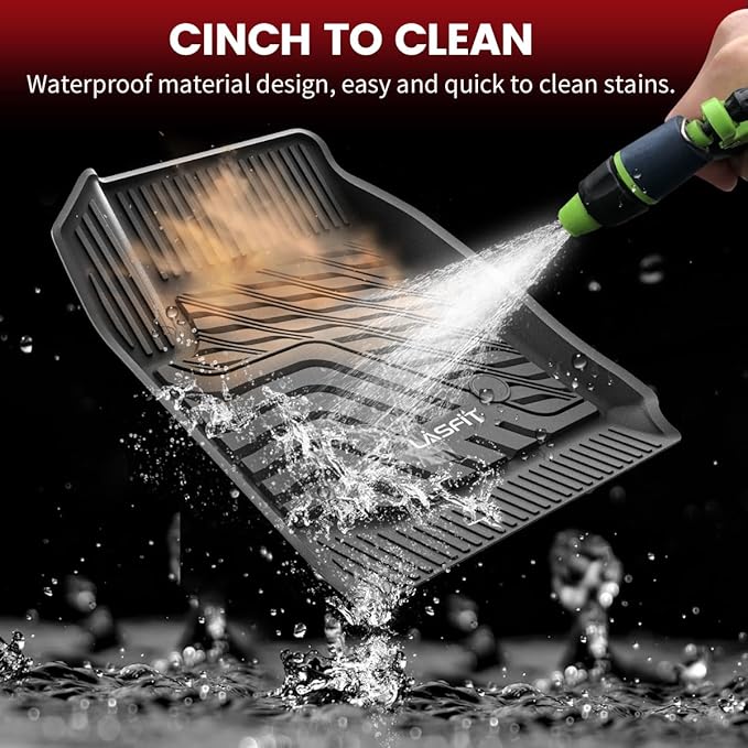 LASFIT Floor Mats for Chevrolet Chevy Colorado/GMC Canyon 2015-2022 (Only Crew Cab), All Weather TPE Custom Fit Automotive Floor Mats for Cars, 1st and 2nd Row Car Floor Mats Full Set, 3 PCS, Black