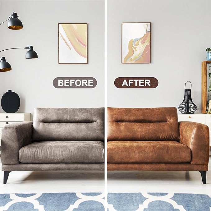 STARTSO WORLD Mink Oil Leather Conditioner & Repair Kit - Light Brown Leather Dye for Couches, Sofas, Shoes & Vinyl