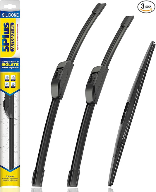 5 PLUS® Silicone Windshield Wipers Replacement for 2019 2020 2021 2022 2023 Honda Passport Wiper Blades(Set of 3),Automotive Replacement Windshield Wiper Blades For My Car-26"/24"/16"