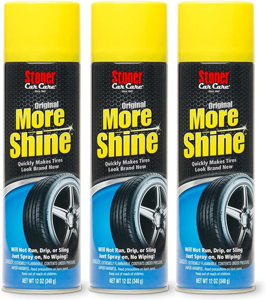 Stoner Car Care 91044-3PK Original More Shine Tire Finish for Tire and Wheel Care Creates a Long-Lasting, Rain-Resistant Tire Shine, Makes Faded Tires Look New, Non-Greasy Formula, 12 Oz, Pack of 3
