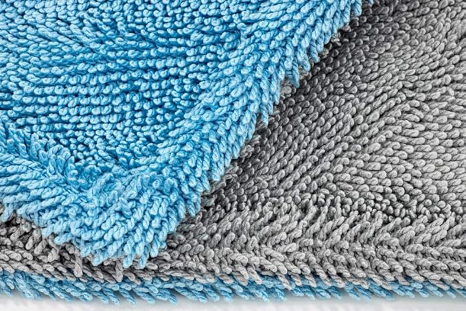 Autofiber Dreadnought XL Microfiber Vehicle-Drying Towel, Superior Absorbency for Car Trucks, and SUVs, Double-Twist Pile, One-Pass (20"x40", Blue/Gray) 1-Pack