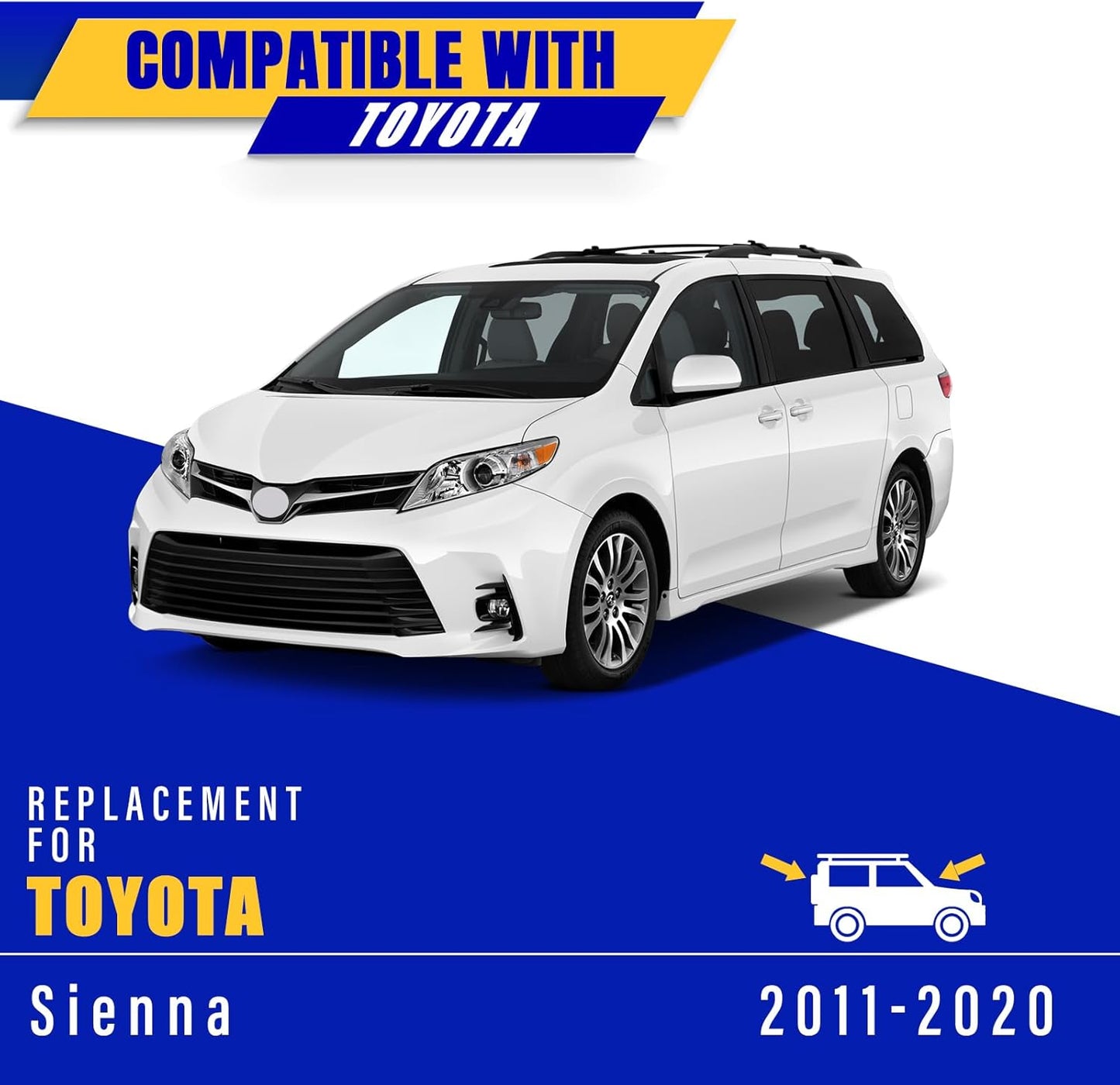 3 wipers Replacement for 2011-2020 Toyota sienna, Windshield Wiper Blades Original Equipment Replacement - 28"/20"/16" (Set of 3) U/J HOOK