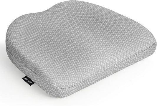 Office Chair Cushion - Breathable Pressure Relief Seat Cushion with Hours Sitting on Gaming/Car/Wheelchair, Extra-Dense Air Fiber for Orthopedic Coccyx, Sciatica & Hip Support (Light Gray)
