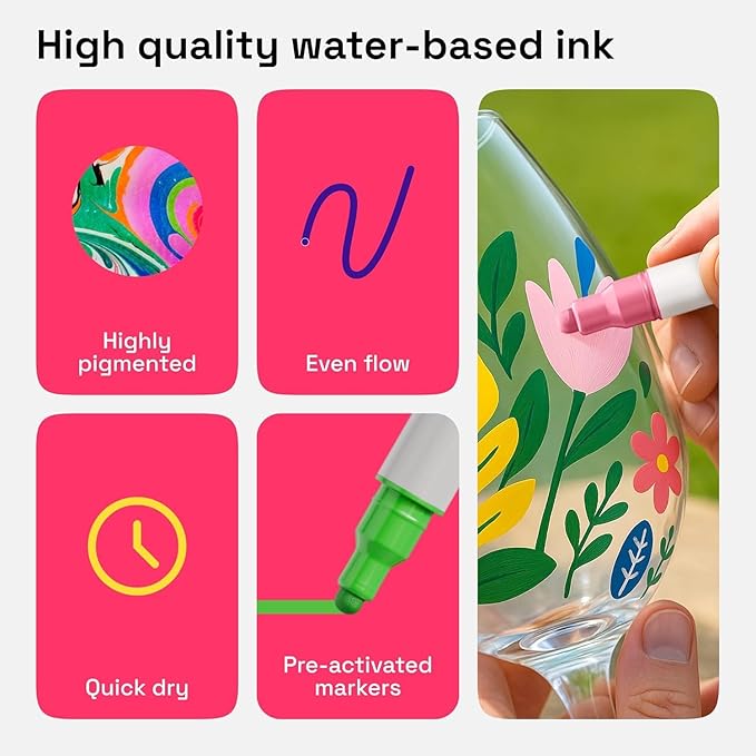 ARTISTRO 12 Acrylic Paint Pens, Fabric Markers for Textile, Rock, Glass, Wood, Paper, Ceramic, Canvas DIY Art Supplies Kit, Drawing Markers for Kids and Adults (Extra Fine Tip)