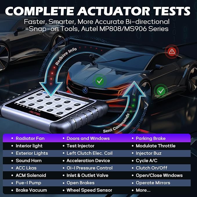 Autel MaxiCOM MK808Z, Autel Scanner, 2025 Bi-Directional Tool, OBD2 Scanner for All Vehicles All System Diagnostic Tool Bi-Directional Control Same as MaxiCOM MK808 Lite MX900