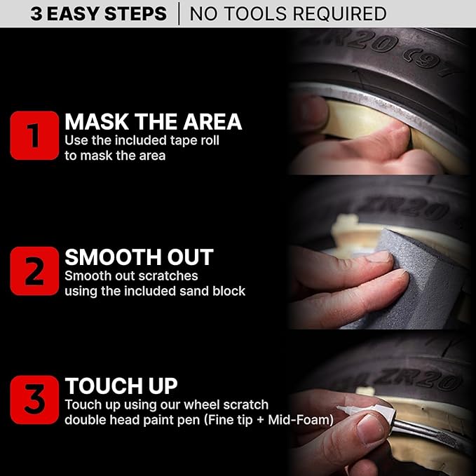 Wheel Scratch Fix® Anthracite Rim Touch Up Paint, Alloy Wheel Scratch Repair, Curb Rash Repair, Wheel Touch Up Paint Pen, Rim Scratch Remover, (Universal Anthracite Wheel Paint (Pen Only))