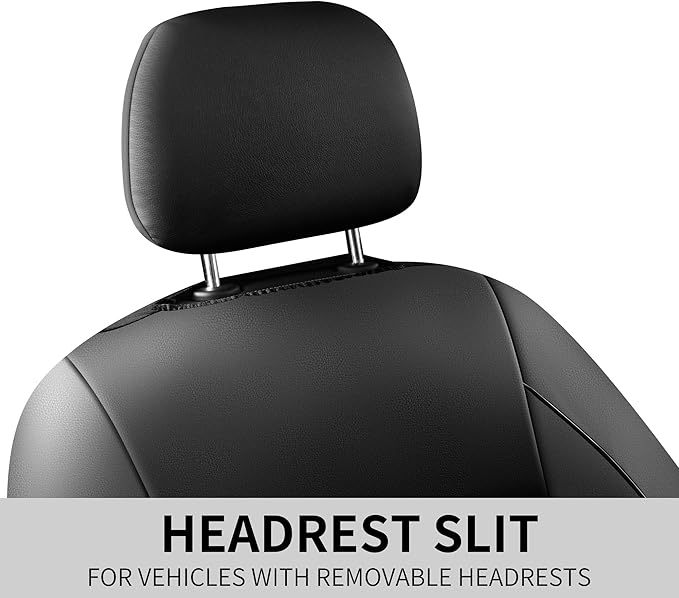 Leather Car Seat Covers,Breathable and Waterproof Napa Leather Automotive Seat Cover,Universal Interior for Cars,Sedans,SUVs,Vans,Trucks(Front Seat,Black,N3)