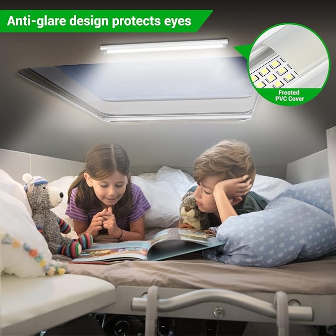 CT CAPETRONIX 12v LED Interior Light Bar, 168LEDs 15.4IN 1700LM 10W, DC 12v Volt led Strip Lights with Switch, for Enclosed Cargo Trailer Car RV Van Truck Lorry Camper Boat Caravan Motorhome (6Pcs)