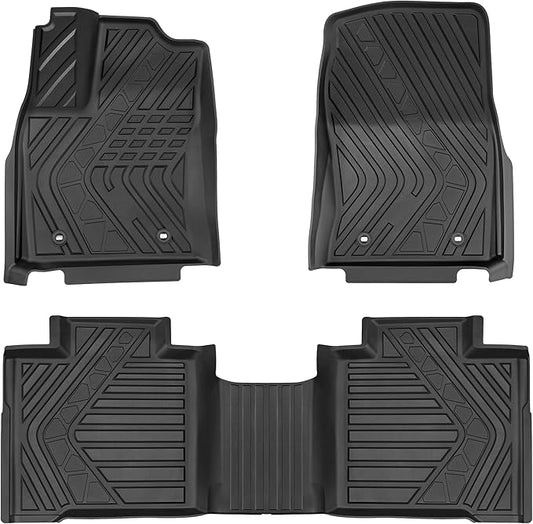Floor Mats for Toyota Tundra (Only Fit CrewMax Cab 2022-2025), Custom Fit TPE All Weather Front & Rear Row Floor Liner Black