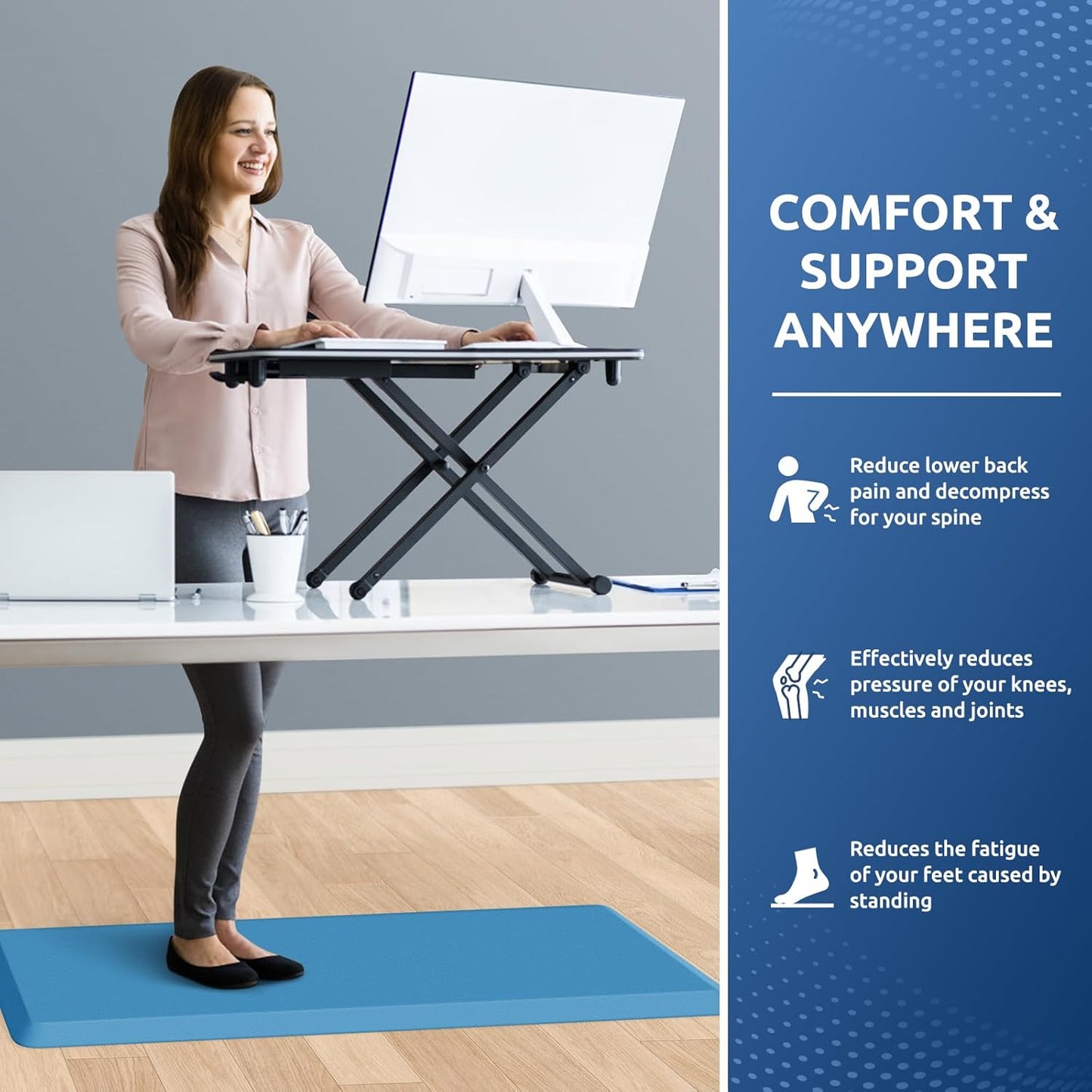 KitchenClouds Kitchen Mat Cushioned Anti Fatigue Kitchen Rug 0.8inch Waterproof Non Slip Kitchen Rugs and Mats Standing Desk Mat Comfort Floor Mats for Kitchen Sink Office (17.3"x39",Green)