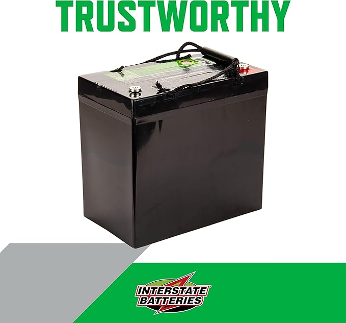 Interstate Batteries 12V 55Ah Deep Cycle Mobility Battery Group 22NF VRLA SLA AGM (Insert Terminal) Rechargeable Replacement for Wheelchairs, Scooters, ATVs, Solar Power (DCM0055)
