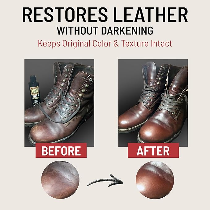 Bick 4 Leather Conditioner and Leather Cleaner 8 oz - Will Not Darken Leather - Safe For All Colors of Leather Apparel, Furniture, Jackets, Shoes, Auto Interiors, Bags & All Other Leather Accessories