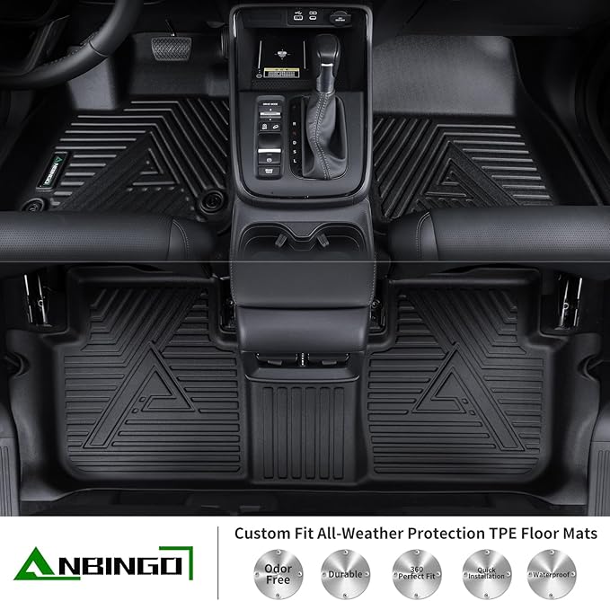 Floor Mats & Cargo Liner Custom for Toyota Prius & Prius Prime 2026 2025 2024 2023 All Weather Prius Car Mats 1st, 2nd Row Set & Cargo mat Prius Floor Mats 2026 Accessories-Black