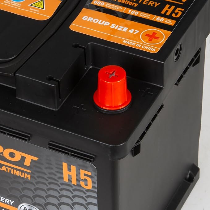 BCI Group 47 Car Battery, 12V 60Ah Size H5 Automotive Battery Premium Maintenance Free AGM Batteries, 680CCA, 100RC