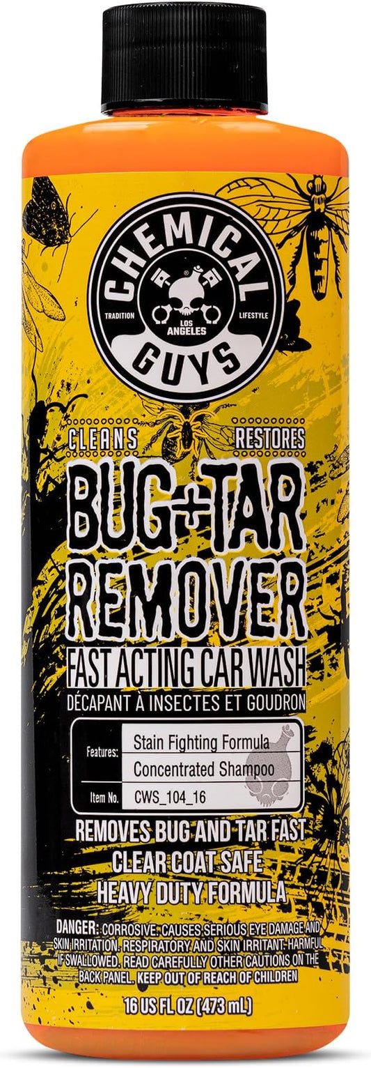 Chemical Guys Bug & Tar Wash - Heavy Duty Remover for Bugs, Tar, Grime, Tree Sap, and Bird Droppings - Safe for Car Paint, Glass, Chrome, Plastic, and All Exterior Surfaces - 16 oz