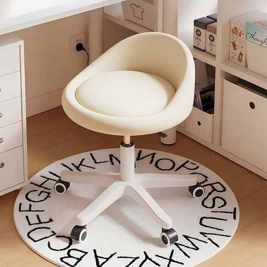 Rolling Stool Rolling Hydraulic Salon Stool with Low Backrest - Adjustable Swivel Chair for SPA, Shop, Salon, Massage, or Medical Office Beige-a