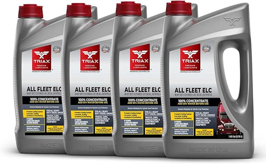 Triax All Fleet ELC - Heavy Duty Extended Life Diesel Antifreeze Concentrate - HD NOAT, 1 Million Mile, 8 Year, 20,000 Hours, Compatible with CAT EC-1 (4 Gallon Pack)