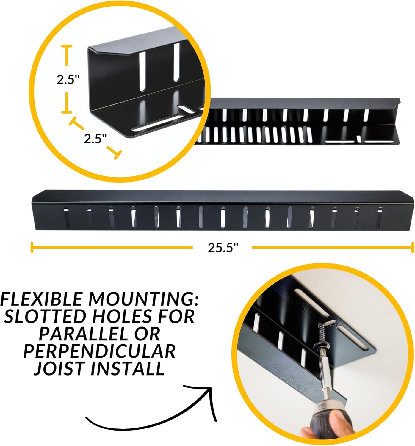 Overhead Bin Rack - Ceiling Mount Overhead Garage Rack | Adjustable Width and Orientation | Heavy Duty Ceiling Bin Storage Rails | Fits Black & Yellow Storage Bins | USA Designed (8 Bins)