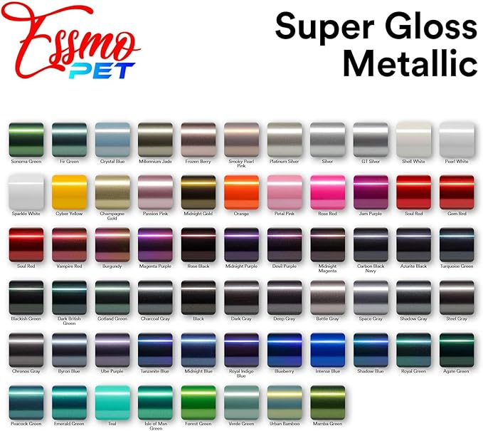 1.6FTx5FT PET Super Gloss Metallic Rose Black High Glossy Vinyl Wrap Auto Car Sticker Decal Film Sheet Bubble Free Air Release Technology with Tool Set