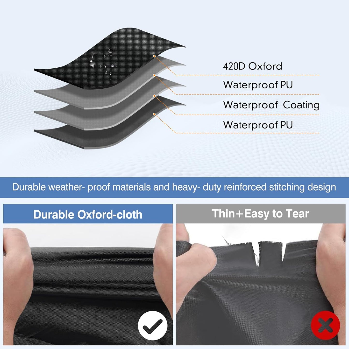 QUNSUNUS Waterproof Car Cover for Oldsmobile 88 1949-1958/1986-1999, Outdoor Car Cover with Zipper, All Weather Full Exterior Cover with Straps and Elastic Edges for Wind, Sun, UV and Dust Protection