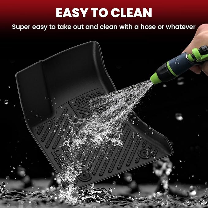 LASFIT Floor Mats & Trunk Mat for Dodge Charger 2011-2023 RWD, for Chrysler 300 2011-2023 RWD Without Subwoofer, All Weather TPE Custom Fit Car Mats Floor Liners Cargo Liner Cargo Mat Black