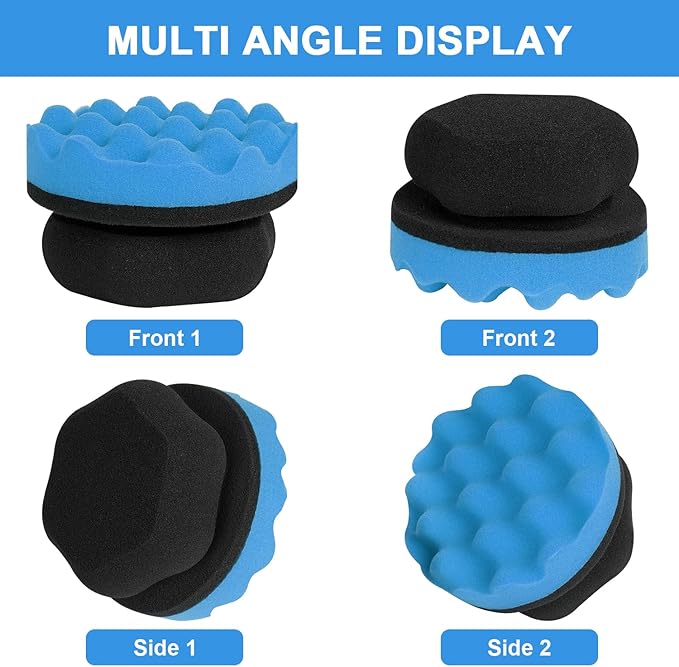 2 Pack Large Tire Shine Applicator Pad, Tire Hex Grip Applicator, Reusable Car Cleaning Supplies After Car Wash
