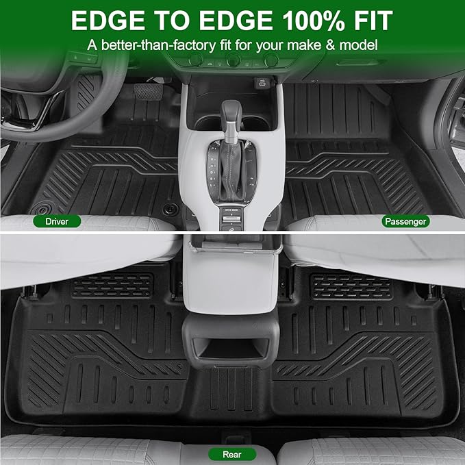 Floor Mats for 2023-2025 2026 Honda HR-V (Hybrid & Gasoline), TPE All Weather Protection Interior Car Floor Liners Door Sill Guards for Honda HRV Accessories