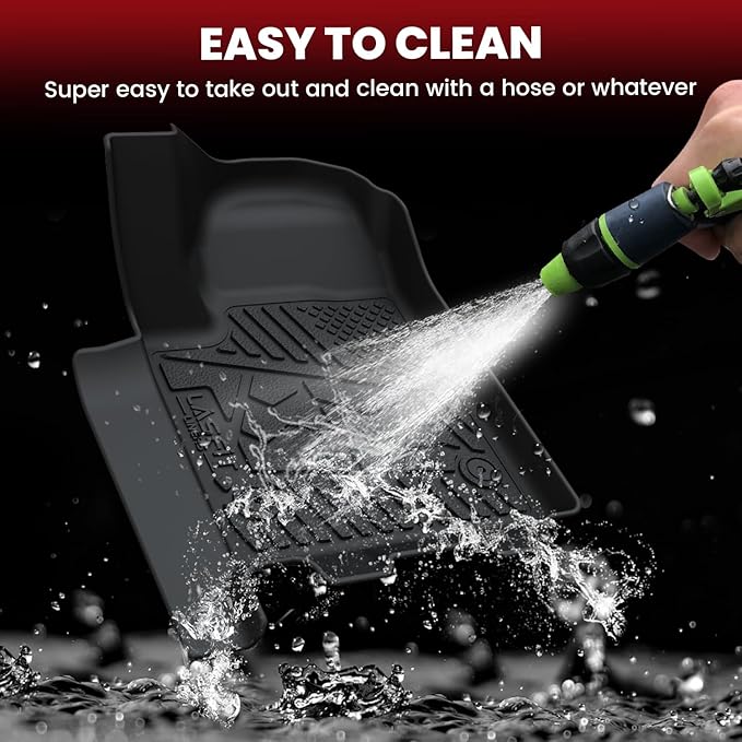 LASFIT Floor Mats for Chevrolet Chevy Silverado EV RST (Not Fit WT/LT/2026 Trail Boss) 2024-2025 & GMC Sierra EV Denali (Not Fit Elevation/AT4) 2024-2026, All Weather TPE Custom Fit Floor Liners