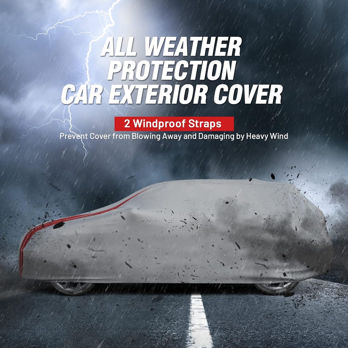 Favoto SUV Car Cover Waterproof - Custom Fit for Toyota RAV4 (2006-2024) All Weather for Automobiles Outdoor with Reflective Stripe Snow Sun Dust UV Protection Full Exterior Cover