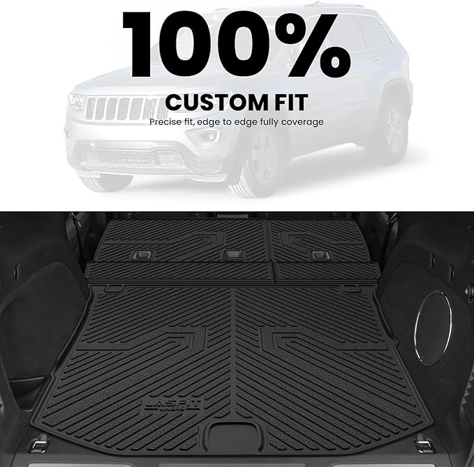 LASFIT Cargo Mat for Jeep Grand Cherokee 2011-2021 All Weather TPE Custom Fit Rear backrest Mat Trunk Seatback Cargo Liner, Black