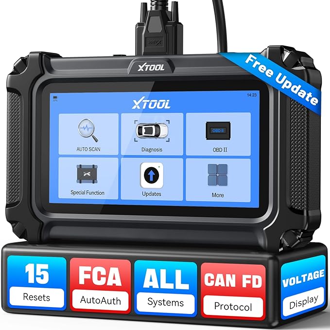 XTOOL D6 OBD2 Scanner, 2025 Full System Diagnostic Scan Tool, Free Update, 15 Services, Crank Sensor Relearn, Throttle Relearn, Oil Reset, ABS Bleed, FCA & CAN FD