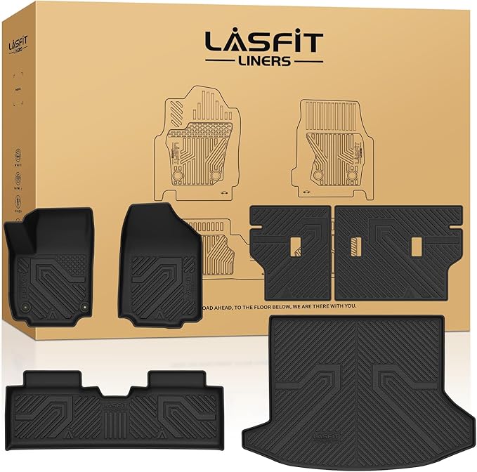 LASFIT Floor Mats & Cargo Liner with Backrest Mat 2025-2026 for Chevrolet Chevy Equinox/GMC Terrain (Not for Equinox EV), All Weather TPE Custom Fit Floor Mats, Car Mats Full Set for Equinox/Terrain