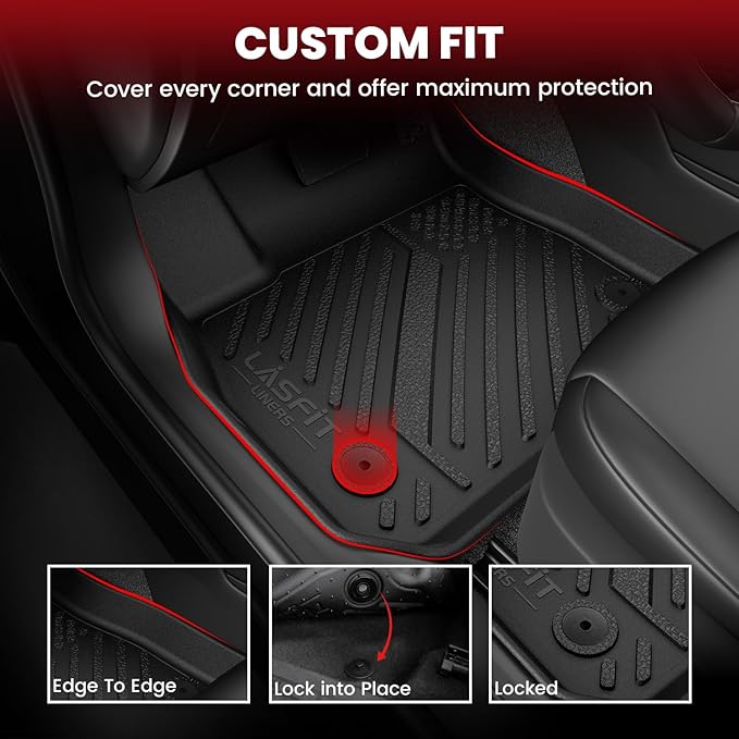 LASFIT Floor Mats & Trunk Mat for Dodge Charger 2011-2023 RWD, for Chrysler 300 2011-2023 RWD Without Subwoofer, All Weather TPE Custom Fit Car Mats Floor Liners Cargo Liner Cargo Mat Black